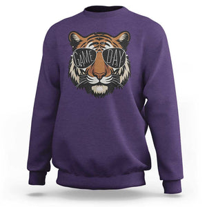 American Football Game Day Sweatshirt Touchdown Season Cool Tiger TS02 Purple Print Your Wear