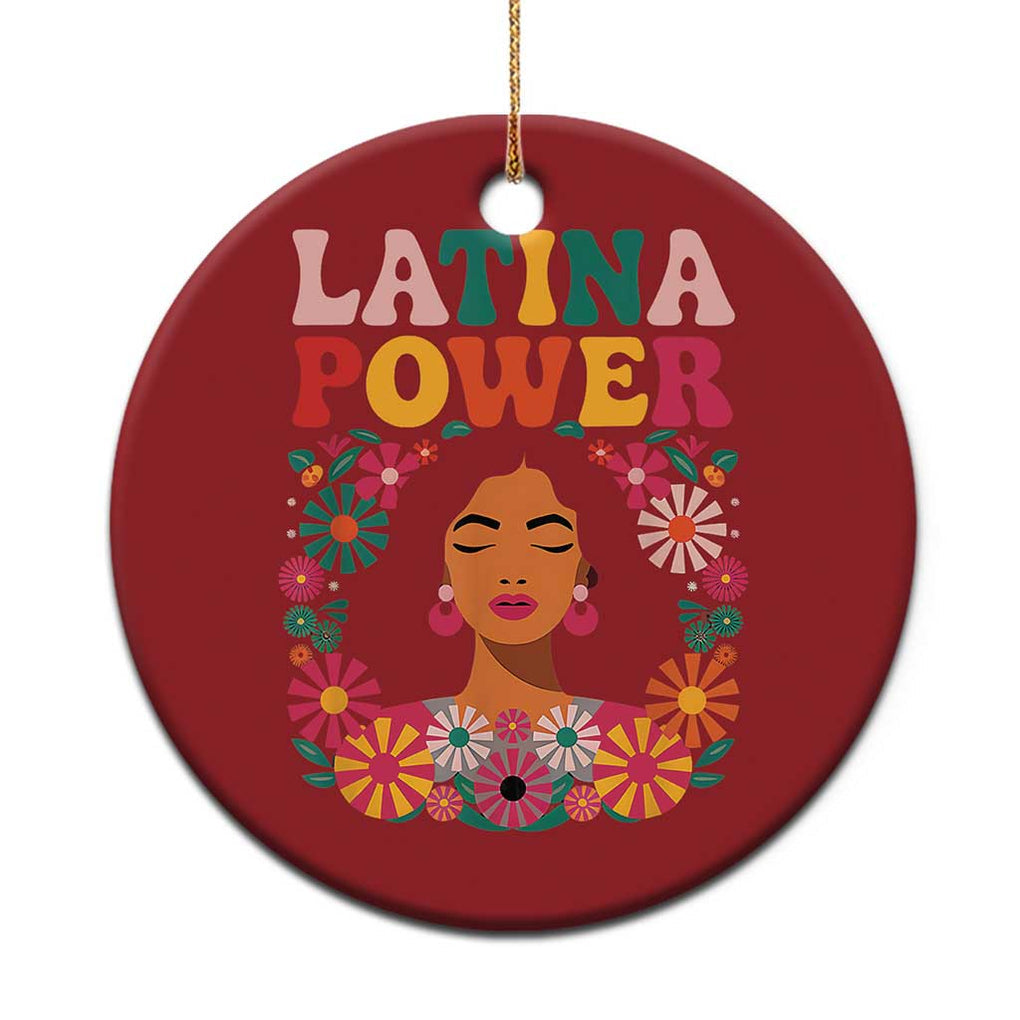 Latina Power Christmas Ornament Floral Hispanic Heritage TS02 Print Your Wear