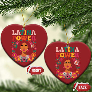 Latina Power Christmas Ornament Floral Hispanic Heritage TS02 Heart Red Print Your Wear