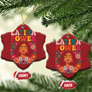 Latina Power Christmas Ornament Floral Hispanic Heritage TS02 Snow Flake Red Print Your Wear