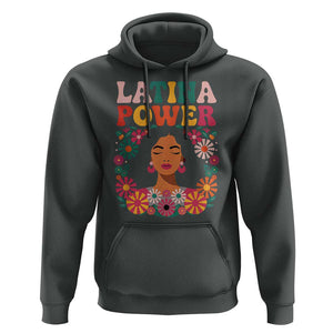 Latina Power Hoodie Floral Hispanic Heritage TS02 Dark Heather Print Your Wear