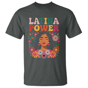 Latina Power T Shirt Floral Hispanic Heritage TS02 Dark Heather Print Your Wear