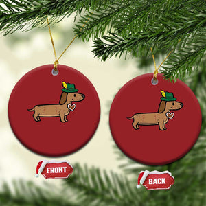 Oktoberfest Dachshund Christmas Ornament Cute Sausage Dog German Munich TS02 Circle Red Print Your Wear