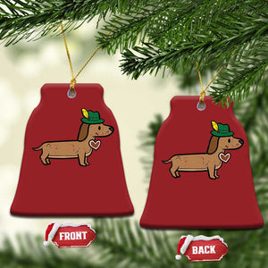 Oktoberfest Dachshund Christmas Ornament Cute Sausage Dog German Munich TS02 Bell Flake Red Print Your Wear