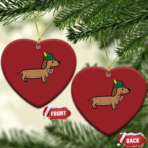 Oktoberfest Dachshund Christmas Ornament Cute Sausage Dog German Munich TS02 Heart Red Print Your Wear