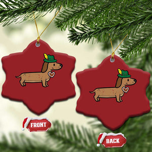 Oktoberfest Dachshund Christmas Ornament Cute Sausage Dog German Munich TS02 Snow Flake Red Print Your Wear