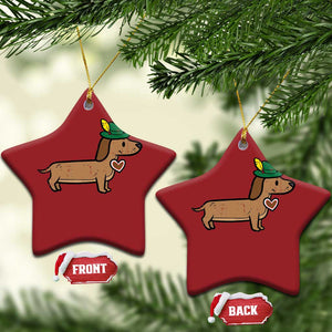 Oktoberfest Dachshund Christmas Ornament Cute Sausage Dog German Munich TS02 Star Red Print Your Wear