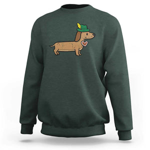 Oktoberfest Dachshund Sweatshirt Cute Sausage Dog German Munich TS02 Dark Forest Green Print Your Wear