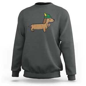 Oktoberfest Dachshund Sweatshirt Cute Sausage Dog German Munich TS02 Dark Heather Print Your Wear