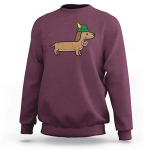 Oktoberfest Dachshund Sweatshirt Cute Sausage Dog German Munich TS02 Maroon Print Your Wear