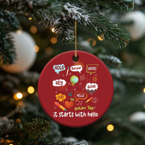 Inclusion Matters Christmas Ornament It Starts With Hello In Languages TS02 Print Your Wear