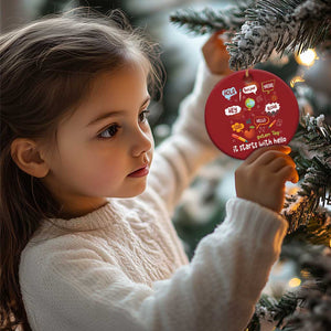 Inclusion Matters Christmas Ornament It Starts With Hello In Languages TS02 Print Your Wear