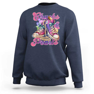 Kamala 2024 Sweatshirt Chuck And Pearls Harris I'm With Her TS02 Navy Print Your Wear