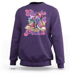 Kamala 2024 Sweatshirt Chuck And Pearls Harris I'm With Her TS02 Purple Print Your Wear