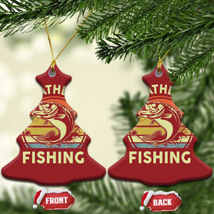 Funny Bass Fishing Christmas Ornament I'd Rather Be Fishing Retro Vintage TS02 Christmas Tree Red Print Your Wear