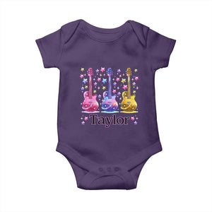 Taylor Name Baby Onesie Retro Groovy 70s 80s TS02 Purple Print Your Wear