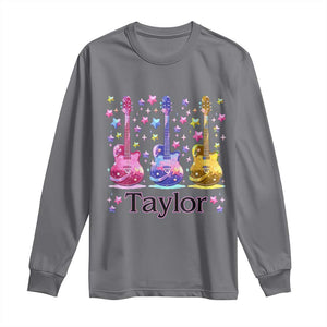 Taylor Name Long Sleeve Shirt Retro Groovy 70s 80s TS02 Charcoal Print Your Wear