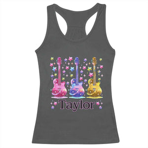 Taylor Name Racerback Tank Top Retro Groovy 70s 80s TS02 Dark Heather Print Your Wear