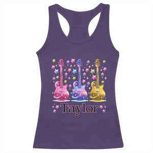 Taylor Name Racerback Tank Top Retro Groovy 70s 80s TS02 Purple Print Your Wear