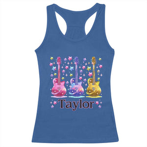 Taylor Name Racerback Tank Top Retro Groovy 70s 80s TS02 Royal Blue Print Your Wear