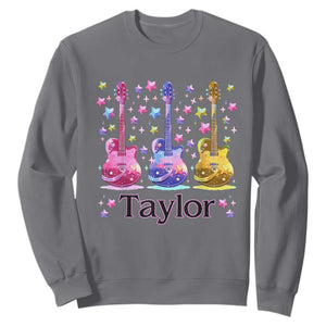 Taylor Name Sweatshirt Retro Groovy 70s 80s TS02 Charcoal Print Your Wear