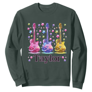 Taylor Name Sweatshirt Retro Groovy 70s 80s TS02 Dark Forest Green Print Your Wear