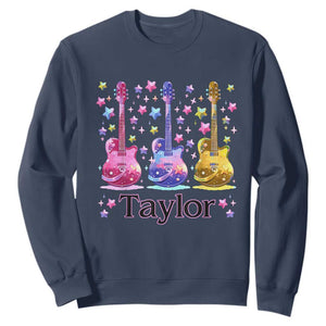 Taylor Name Sweatshirt Retro Groovy 70s 80s TS02 Navy Print Your Wear