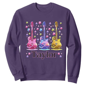 Taylor Name Sweatshirt Retro Groovy 70s 80s TS02 Purple Print Your Wear