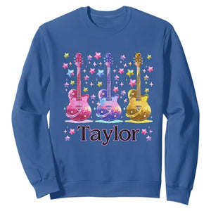 Taylor Name Sweatshirt Retro Groovy 70s 80s TS02 Royal Blue Print Your Wear