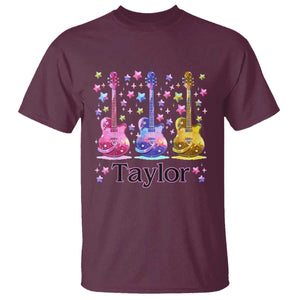 Taylor Name T Shirt Retro Groovy 70s 80s TS02 Maroon Print Your Wear