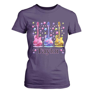 Taylor Name T Shirt For Women Retro Groovy 70s 80s TS02 Purple Print Your Wear