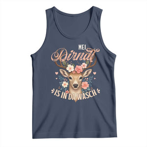 Funny Oktoberfest Deer Tank Top Mei Dirndl Is In Da Wasch German Bavarian Costume TS02 Navy Print Your Wear