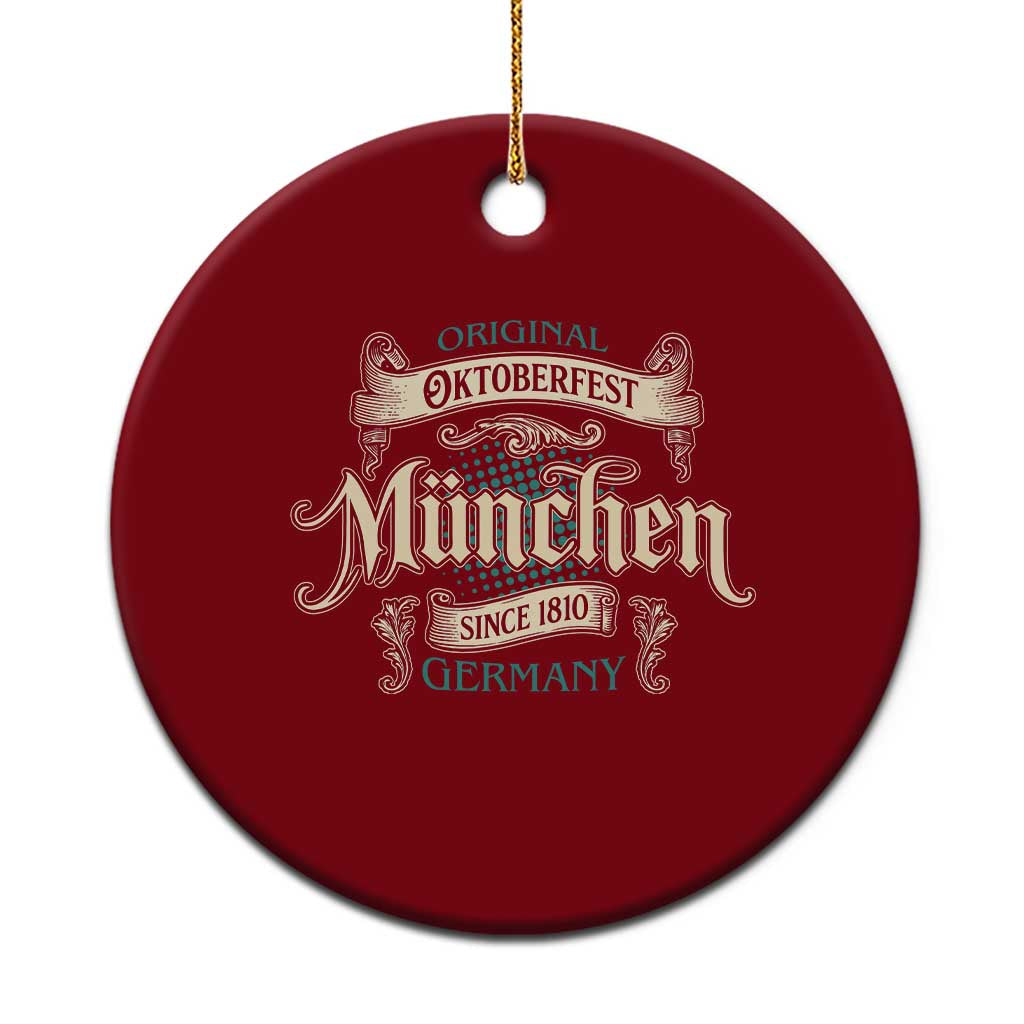 Original Oktoberfest Munchen Germany Ceramic Ornament Vintage Bavarian Festival Since 1810 TS02 1pc Red Print Your Wear