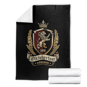 Oktoberfest Munchen Lion Crest Throw Blanket Classic Bavarian Festival TS02 Black Print Your Wear