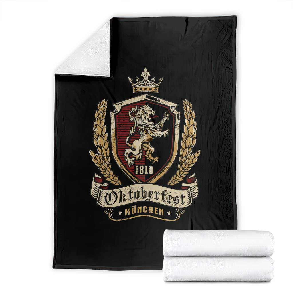 Oktoberfest Munchen Lion Crest Throw Blanket Classic Bavarian Festival TS02 Black Print Your Wear