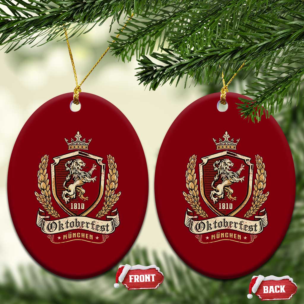 Oktoberfest Munchen Lion Crest Ceramic Ornament Classic Bavarian Festival TS02 Print Your Wear