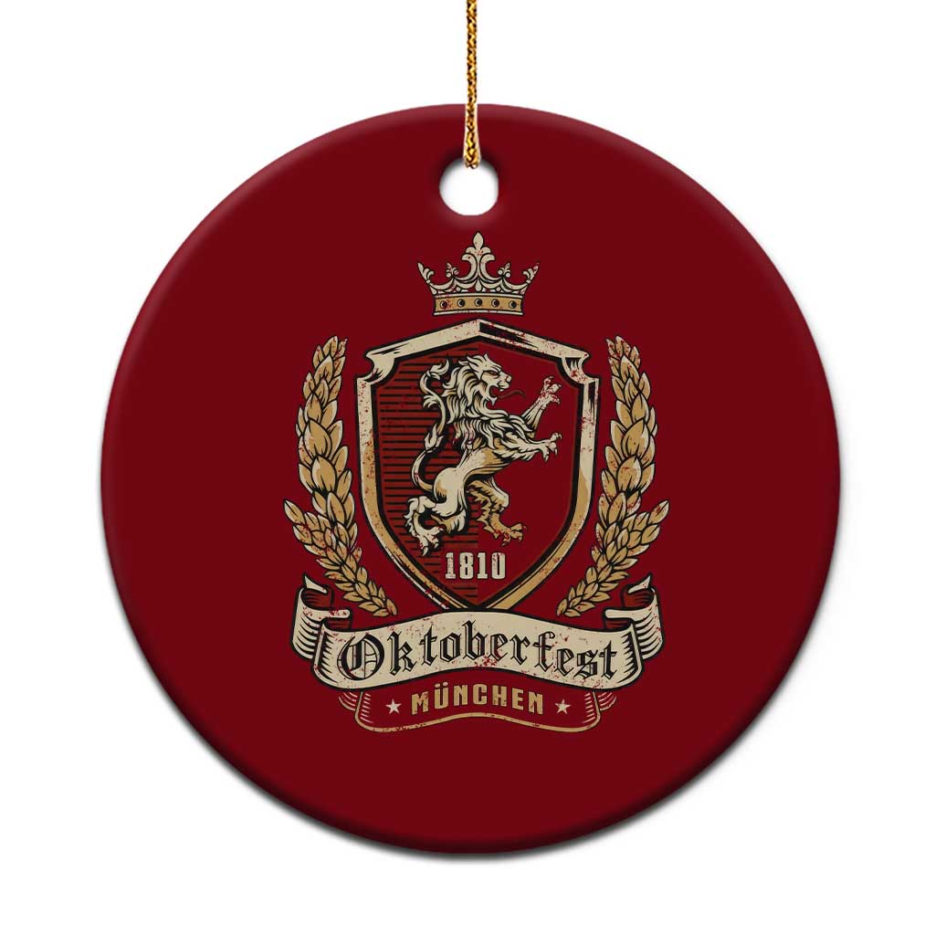 Oktoberfest Munchen Lion Crest Ceramic Ornament Classic Bavarian Festival TS02 1pc Red Print Your Wear