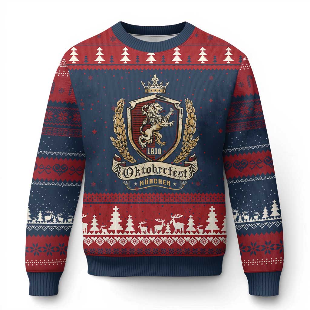 Oktoberfest Munchen Lion Crest Ugly Christmas Sweater Classic Bavarian Festival TS02 Print Your Wear
