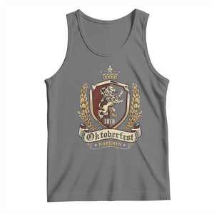 Oktoberfest Munchen Lion Crest Tank Top Classic Bavarian Festival TS02 Black Heather Print Your Wear