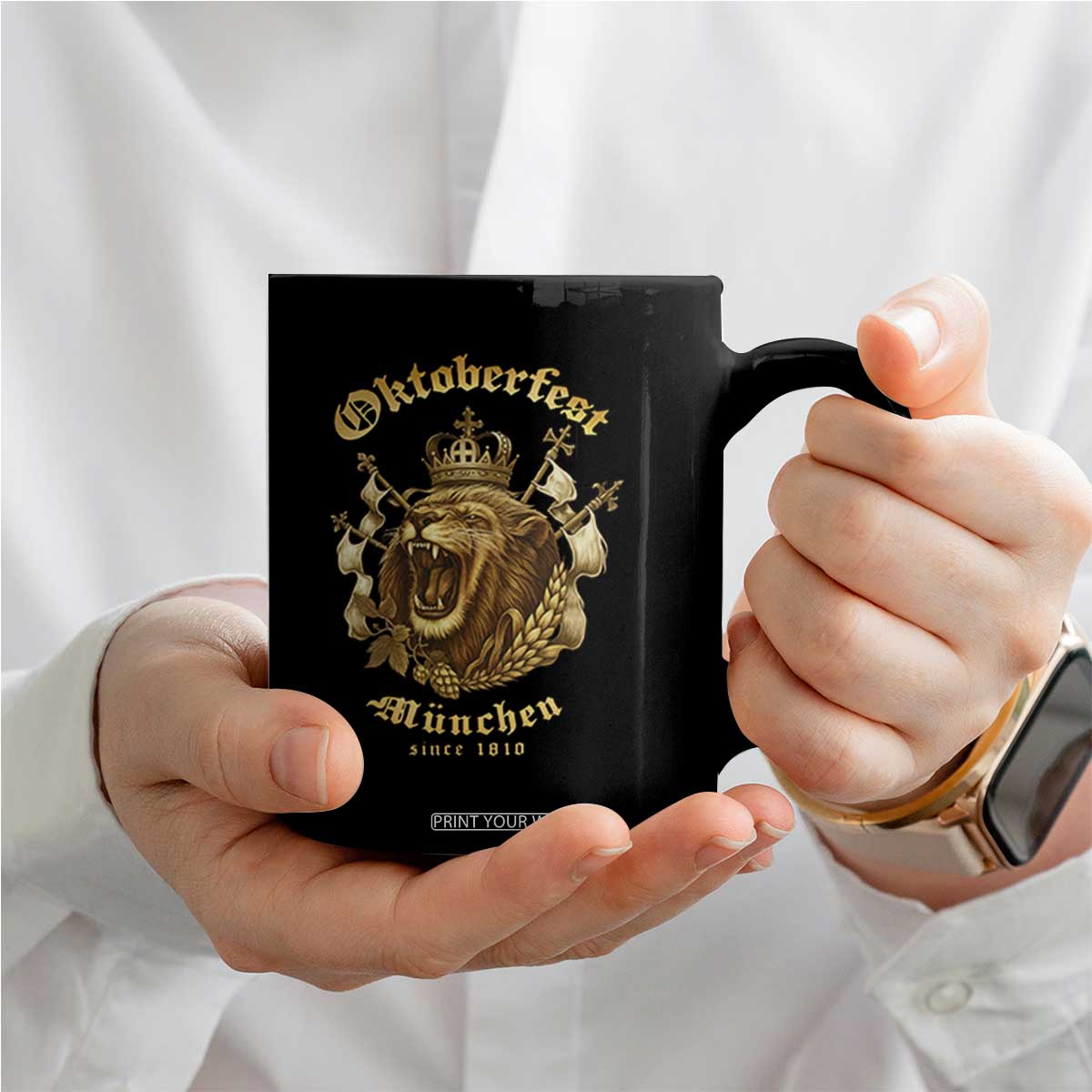 Oktoberfest Munchen Roaring Lion Coffee Mug Since 1810 Crown and Beer Weapon TS02 Print Your Wear