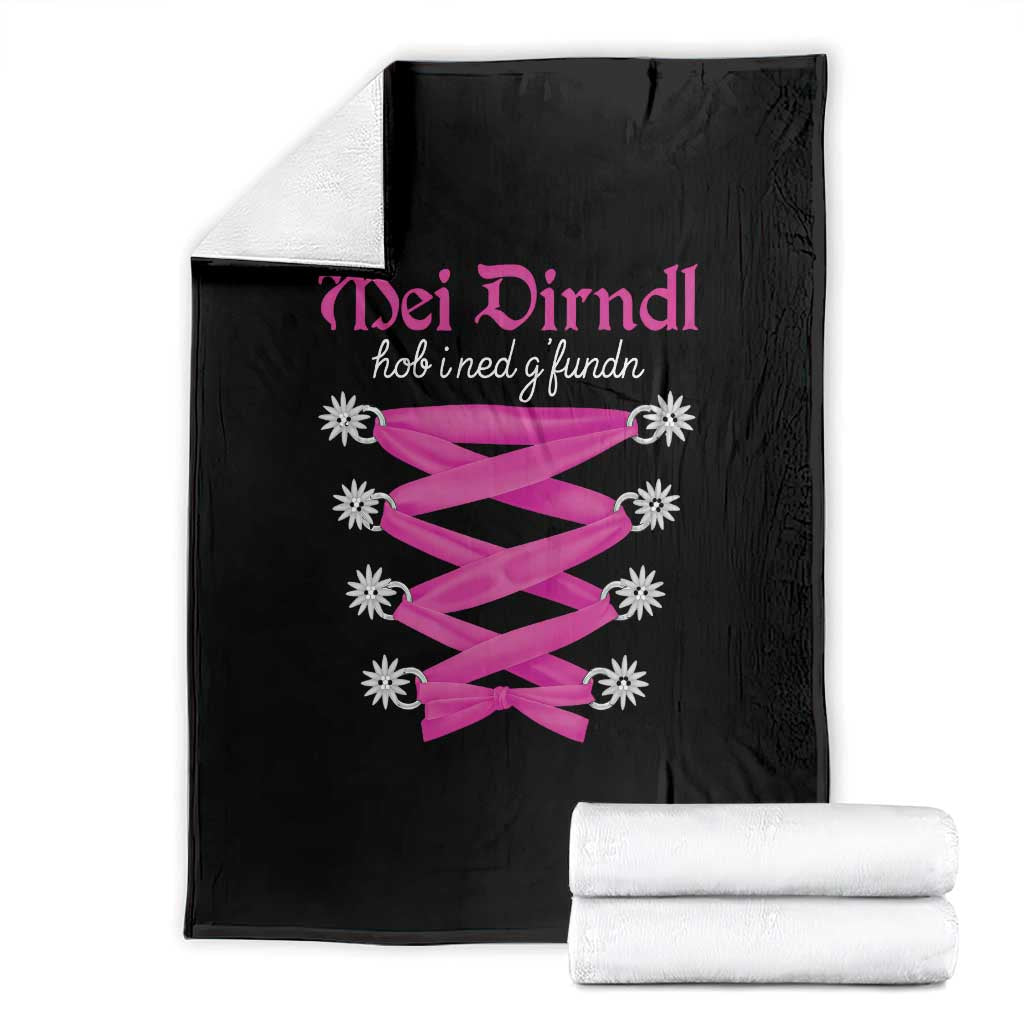 Funny Oktoberfest Corset in Pink Throw Blanket I Have Not Found My Dirndl TS02 Black Print Your Wear