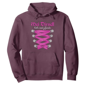 Funny Oktoberfest Corset in Pink Hoodie I Have Not Found My Dirndl TS02 Maroon Print Your Wear
