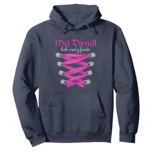 Funny Oktoberfest Corset in Pink Hoodie I Have Not Found My Dirndl TS02 Navy Print Your Wear