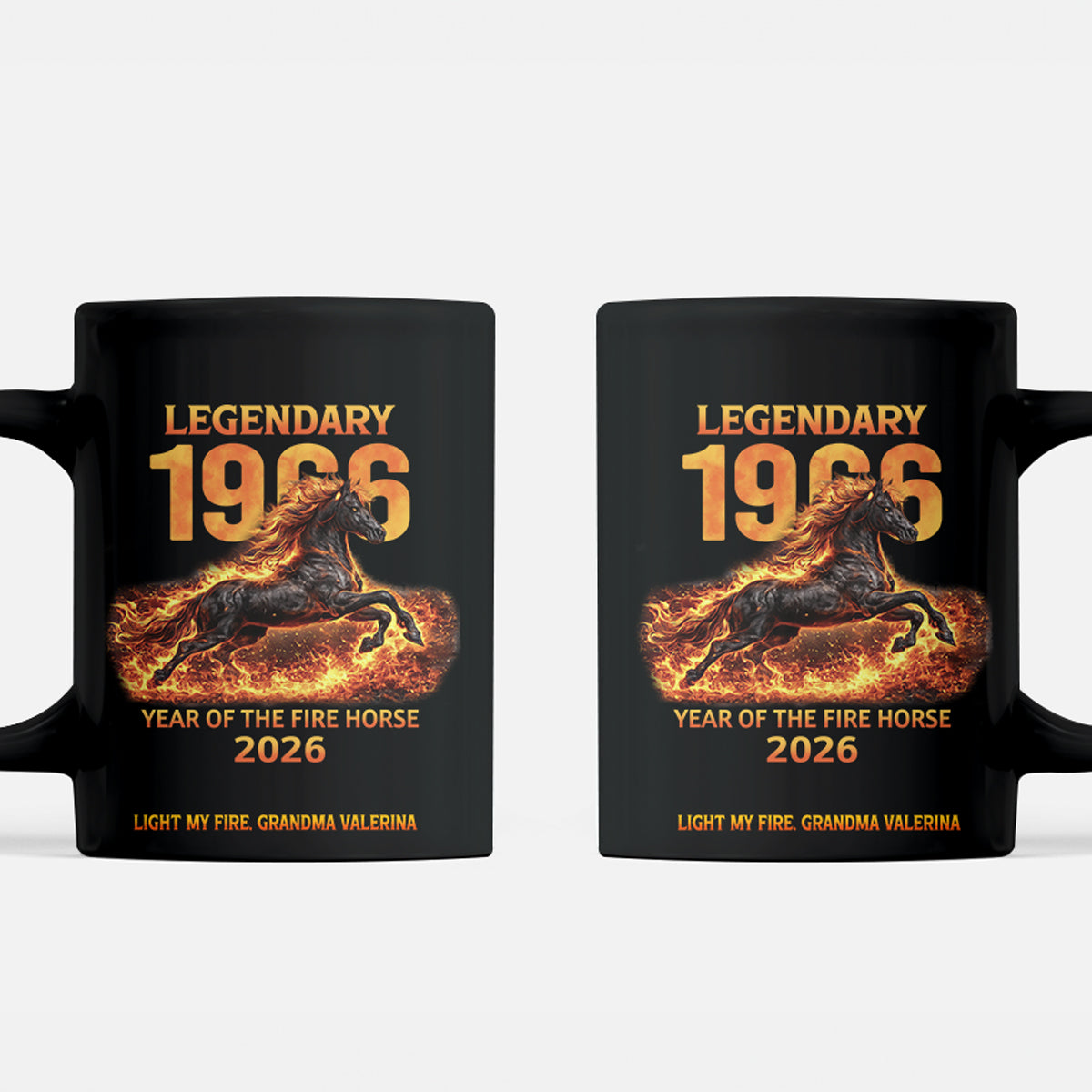 Legendary 1966 Year of the Fire Horse Custom Message Coffee Mug Fiery 2026 Zodiac Birthday Gift TS02