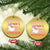 Funny Pink Santa Christmas Ornament Theres Some Hos In This House Retro Xmas Vibe TS02 Circle Gold Print Your Wear