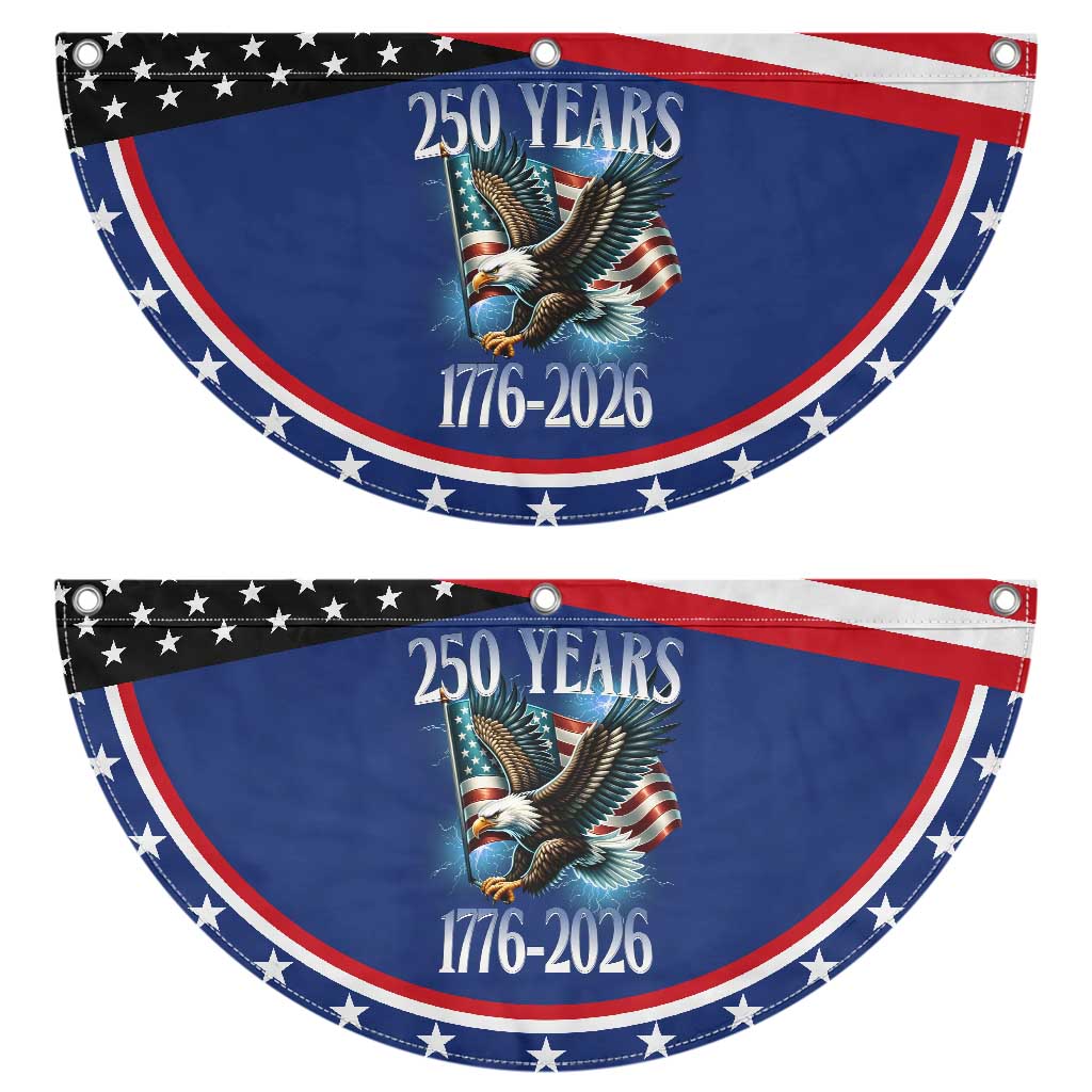 250 Years of American Freedom Patriotic Fan Flag Bald Eagle USA Flag 1776 to 2026 Patriotic TS02 2pcs pack Classic Navy Print Your Wear