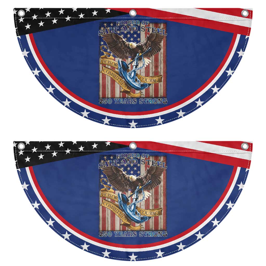 Military Navy 250th Anniversary Patriotic Fan Flag Forged of Salt and Steel Patriotic Eagle Anchor American Flag TS02 2pcs pack Classic Navy Print Your Wear