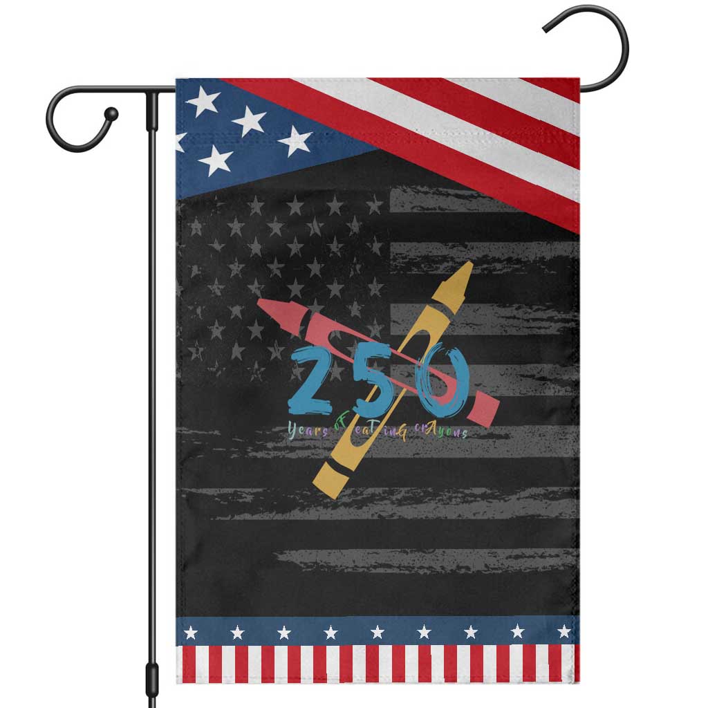250 Years of Eating Crayons Garden Flag Funny Military Crayon Joke Veterans Marines TS02 Distressed Black Blue Print Your Wear