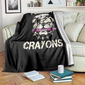 Fueled by Crayons Bulldog Throw Blanket Funny Military Crayon Eater Gift for Veterans TS02 Print Your Wear