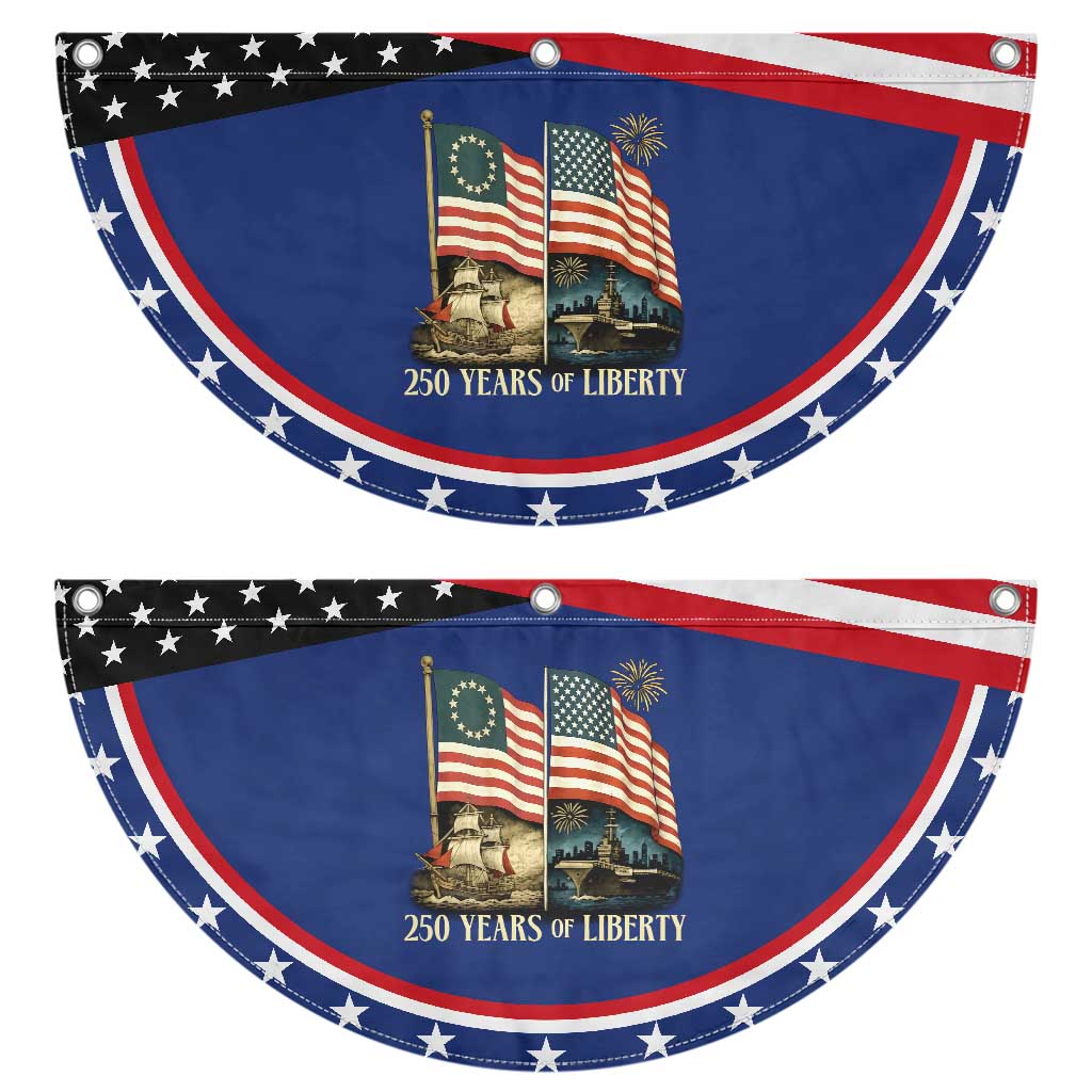 250 Years of Liberty Patriotic Fan Flag US 250th Anniversary Semiquincentennial 2026 TS02 2pcs pack Classic Navy Print Your Wear